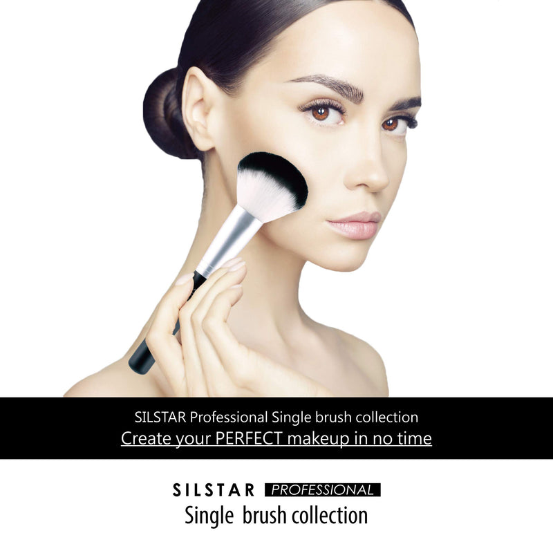 [Australia] - SILSTAR PROFESSIONAL KABUKI BRUSH, CRUELTY-FREE SYNTHETIC HAIR FACE BRUSH FOR FLAWLESS MAKEUP APPLICATION WITH NATURAL BIRCH WOODEN HANDLE MADE IN KOREA SPB008 