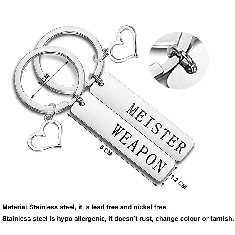 [Australia] - bobauna Weapon and Meister Geek Set Keychain Soul Eater Inspired Anime Jewelry Gift for Couple Best Friend Weapon Meister keychain 