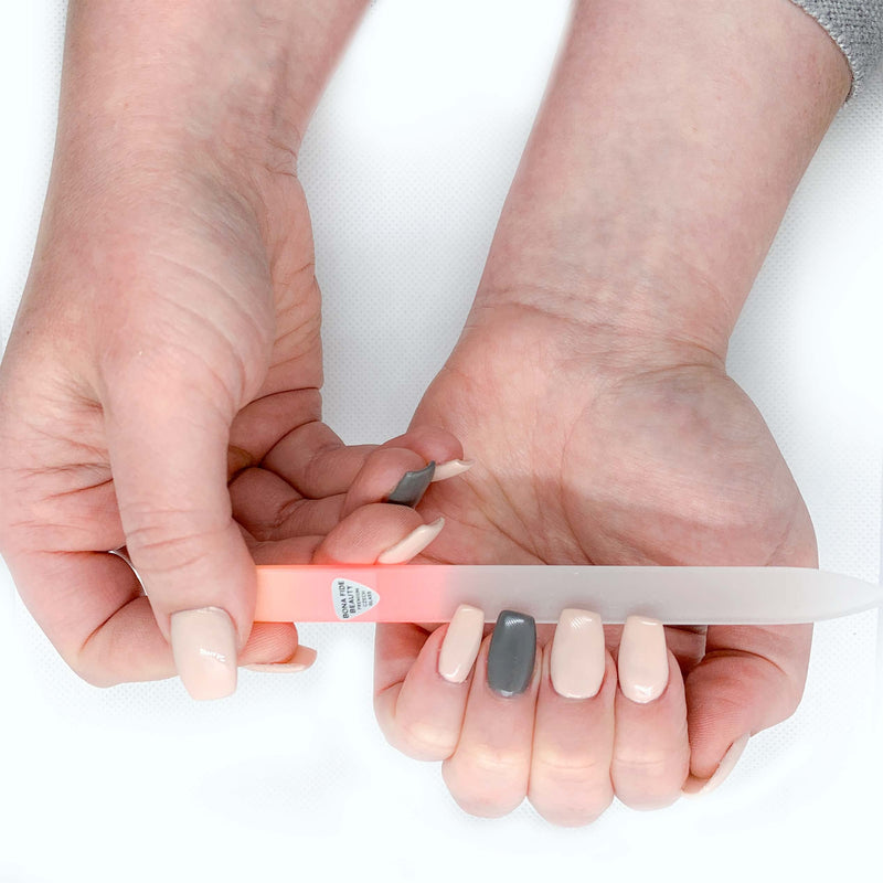 [Australia] - Premium Czech Glass Nail File by Bona Fide Beauty - Birthday Gifts for Women - Crystal Nail File Yelloworange 