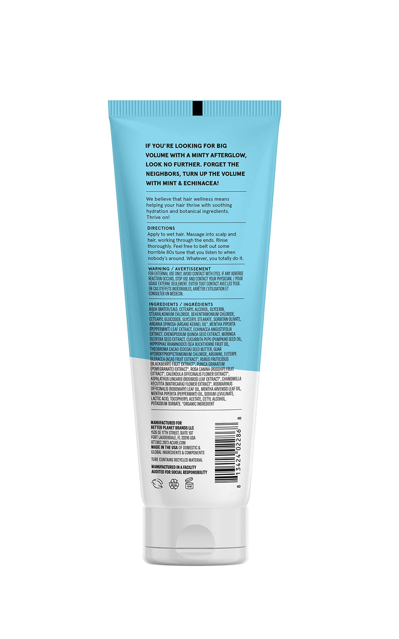 [Australia] - Acure ACURE Vivacious Volume Conditioner - & Echinacea 100% Vegan, White/Blue, Mint, 8 Fl Oz 