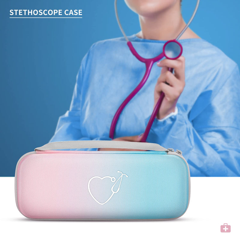 [Australia] - Yinke Case for Stethoscope 3M Littmann Classic III/Lightweight II S.E./Cardiology IV, Nurse Gift Hard Organizer Portable Carry Travel Cover Storage Bag(Gradient) Gradient 