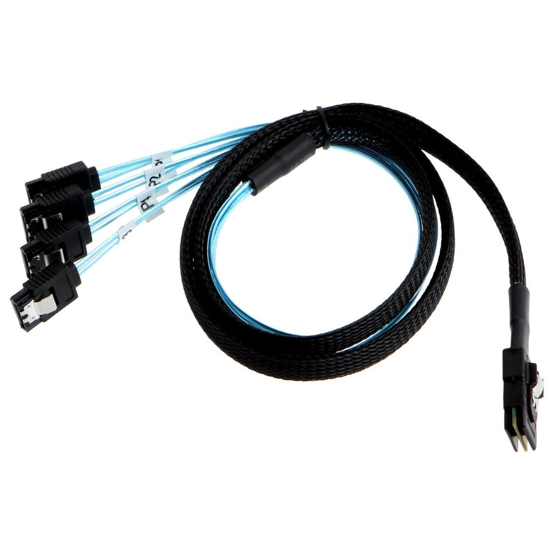 [Australia] - CableCreation Mini SAS 36Pin (SFF-8087) Male to 4 SATA 7Pin Female Cable, Mini SAS Host/Controller to 4 SATA Target/Backplane, 1M / 3.3FT 3.3 Feet 