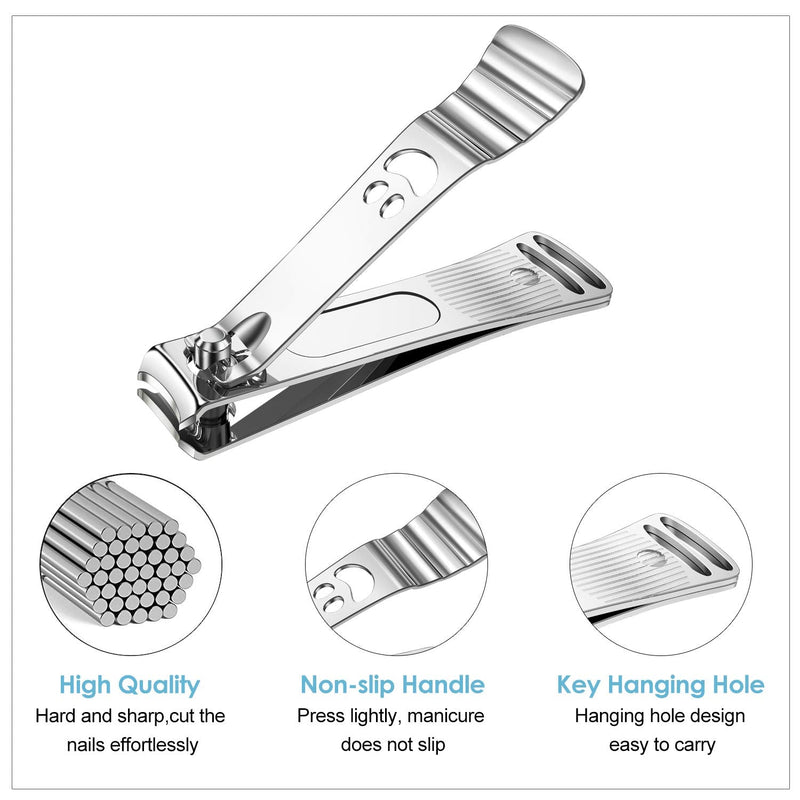 [Australia] - longzon Nail Clippers, 2 Pack Nail Clipper Set Stainless Steel Nail Cutter Fingernails Toenails Thick Nails Kit for Men&Women 