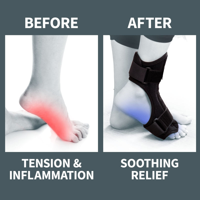 [Australia] - AZMED 2020 Plantar Fasciitis Night Splint [Lightweight & Breathable], Adjustable Foot Drop Brace, Heel, Ankle & Achilles Tendonitis Relief, Arch Pain Support, Easy to Wear, Fits Most Feet Types, Black 