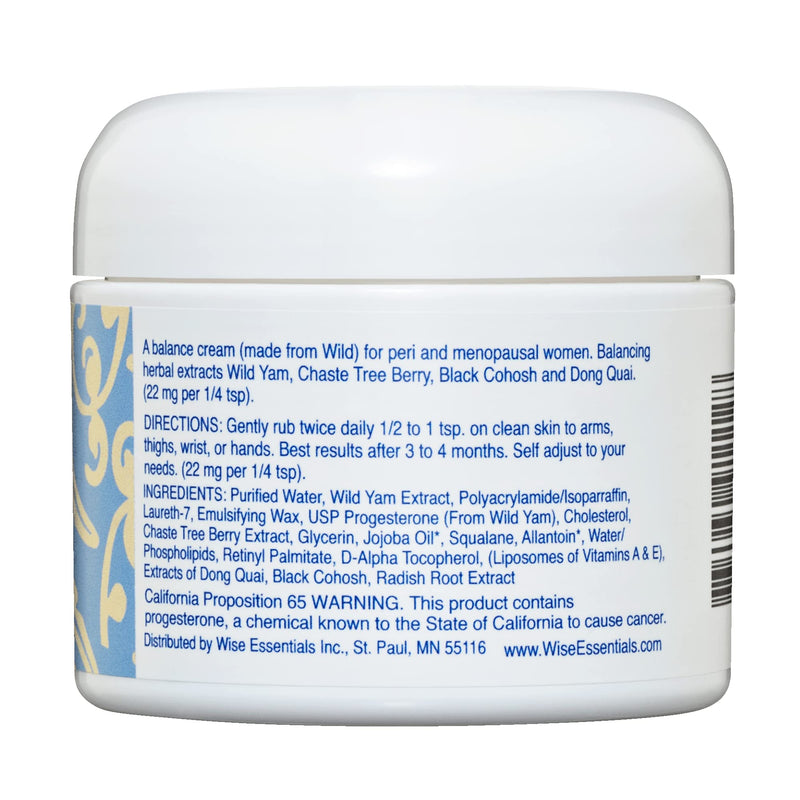 [Australia] - Progesterone Cream (Bioidentical) Paraben Free – Natural Balance Body Cream For Women in Midlife - Made with Wild Yam, Chaste Tree Berry Extract, Menopause Skin Cream Made in USA 