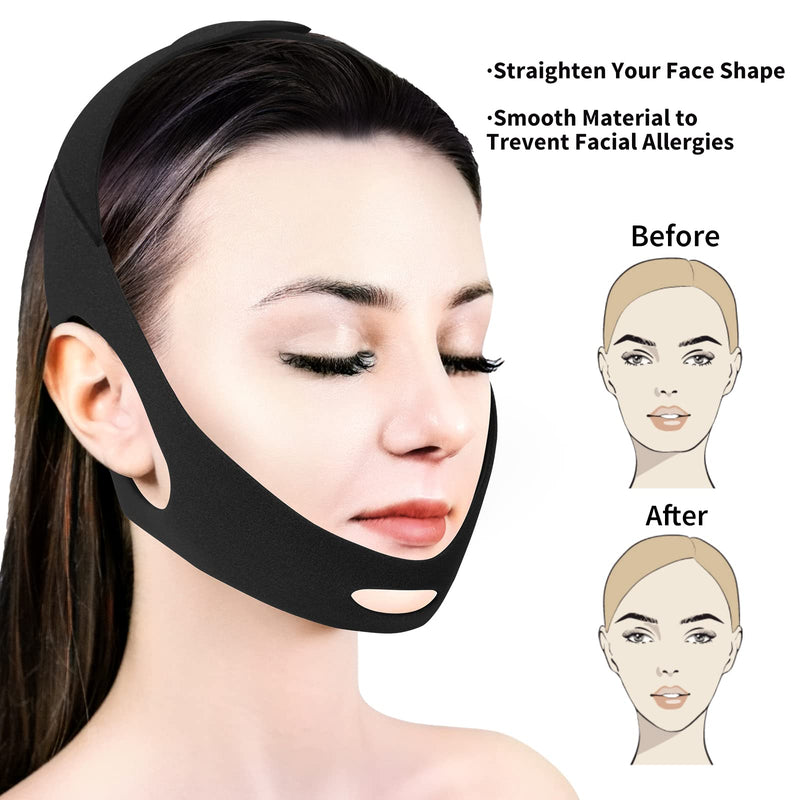 [Australia] - Anti Snoring Chin Strap, 2023 Upgraded Adjustable Stop Snore Chin Strap, Professional Effective Anti Dry Mouth Chin Strap Stop Noise for Men Women Breathing Chin Strap Relief Sleep Aid Devices (Black) Black 