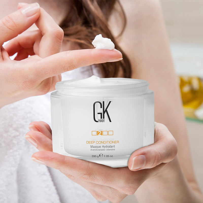 [Australia] - GK HAIR Global Keratin Deep Conditioner Masque (7.05 Fl Oz/200g) Intense Hydrating Repair Treatment for Dry Damaged and Color Treated Hair, Anti Frizz, Hair Restoration Formula with JOJOBA Seed Oils 200 g (Pack of 1) 