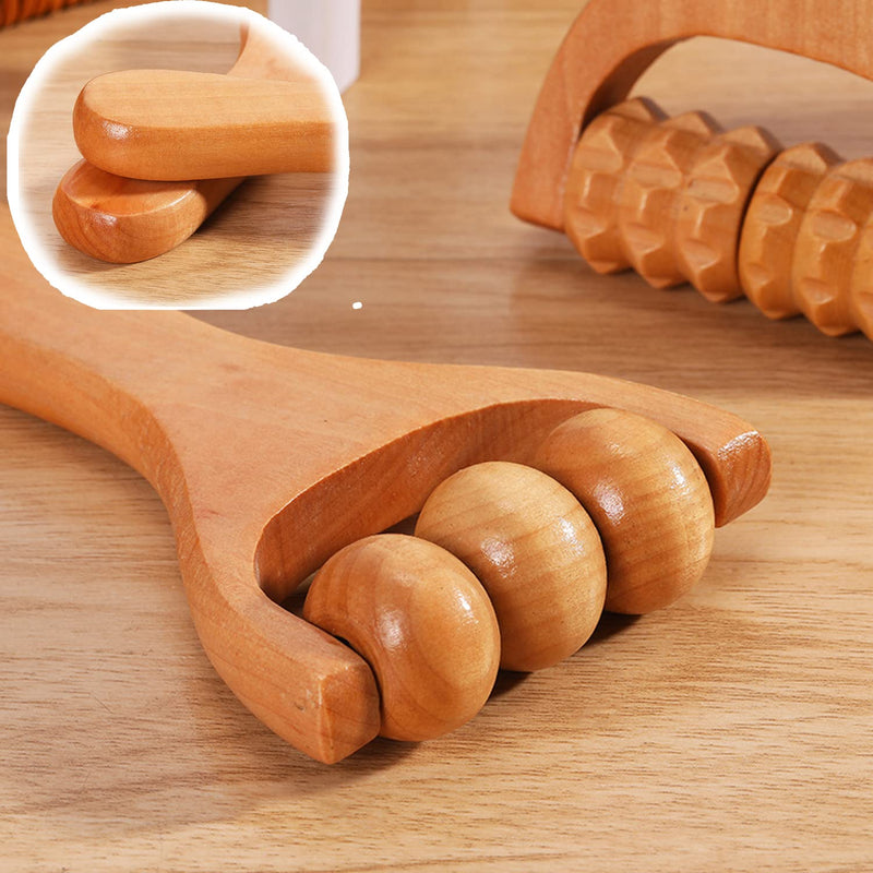 [Australia] - 2 PCS Wooden Hand Roller Massager,Roller Muscle Massage,Wood Massage Tools,Self Massage Waist Thigh, Leg, Hands Full Body,Muscle Release and Soft Tissue Massage 