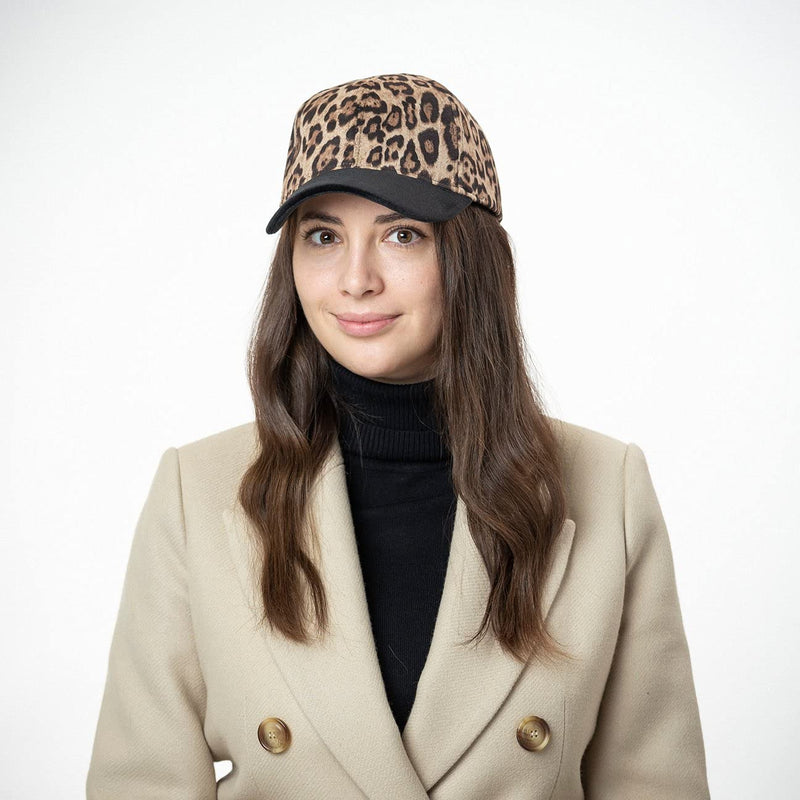 [Australia] - Seeberger Women´s Cap with Leopard Print Base Baseball brown 