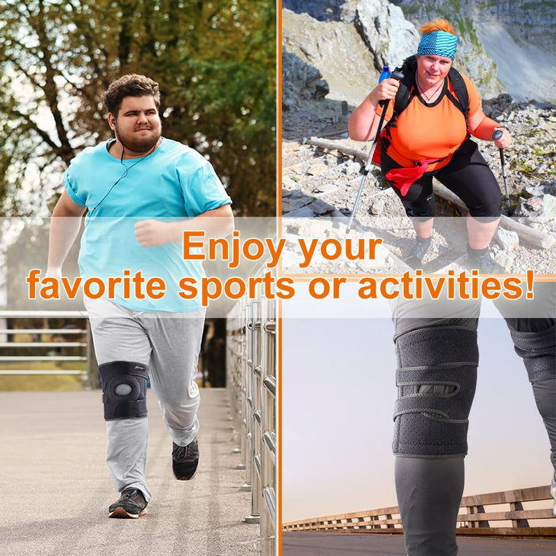 [Australia] - Plus Size Knee Brace for Women and Men,Extra Large Knee Braces for Knee Pain Plus Size,Patellar Knee Brace with Side Stabilizers for Meniscus Tear, Arthritis,Acl,Chondromalacia,Left(4XL/5XL/6XL) Plus-2-Left 