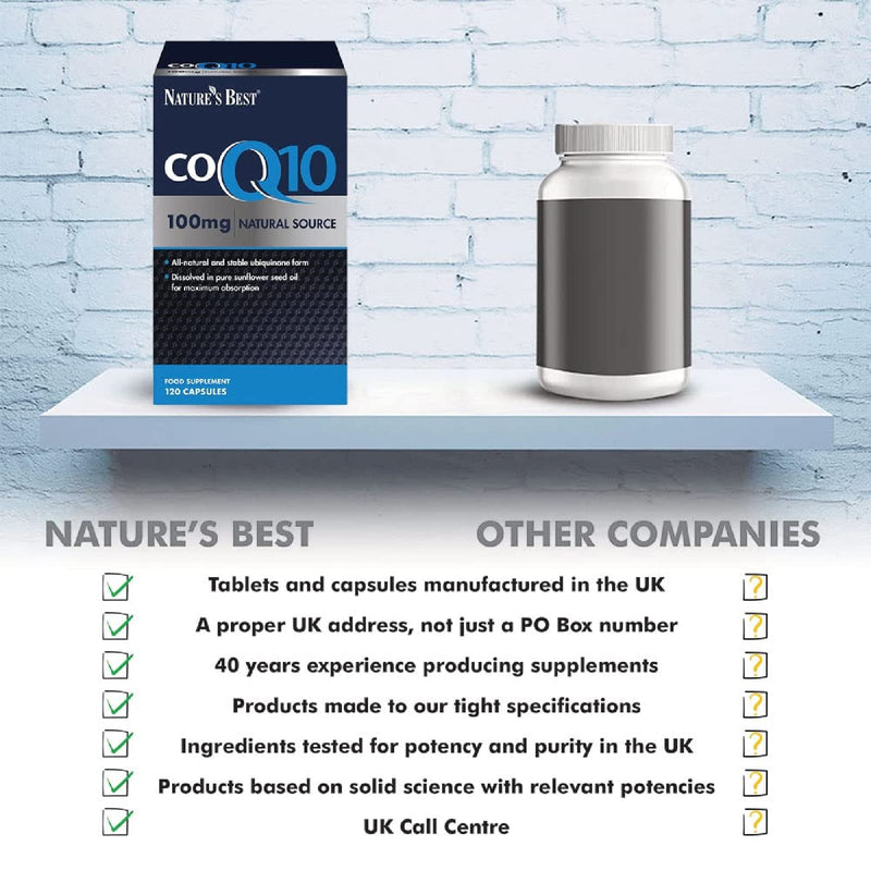 [Australia] - Co Enzyme Q10 [CoQ10] 100mg | 120 Capsules | One-a-Day | 4 Month�s Supply | High Potency | Natural Source | Easy, Fast Absorption | High Strength q10 Supplement | UK Made 