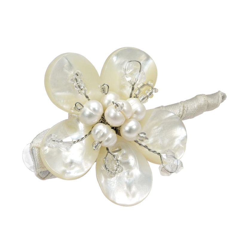 [Australia] - AeraVida Charming Daisy Mother of Pearl Floral Hair Clip 