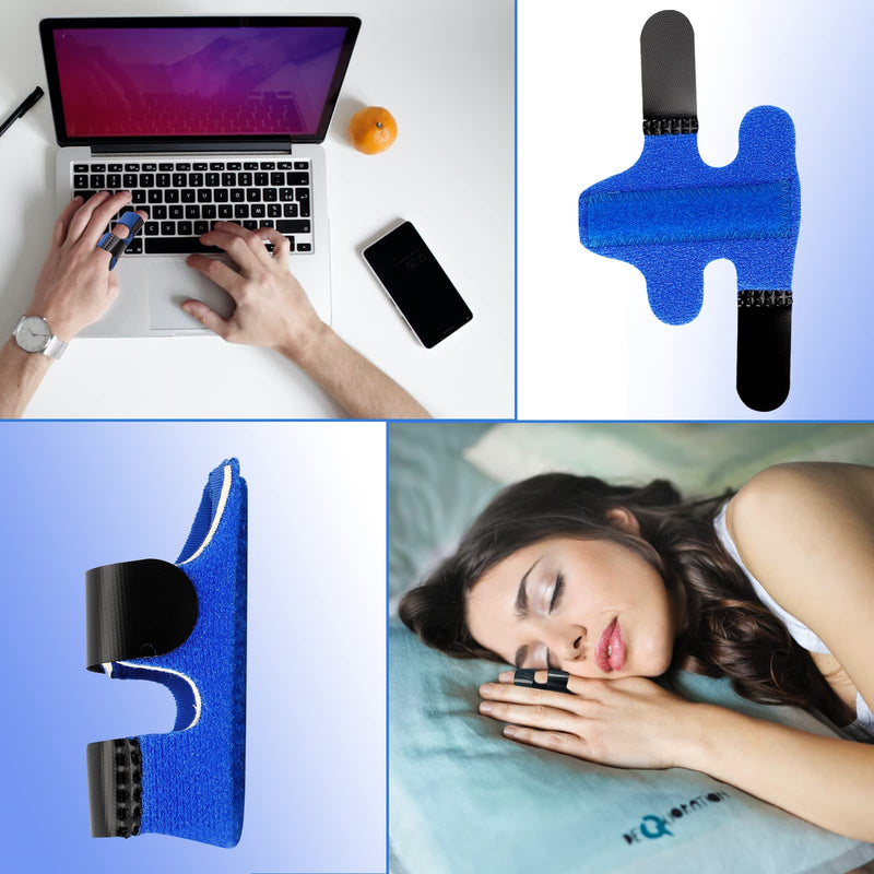[Australia] - 8PCS Finger Splints Finger Sleeves Finger Straightener Finger Strap Finger Support for All Fingers (Yellow, Red, Green, Bright Blue, Dark Blue, Black, Light Gray, Skin Tone) 