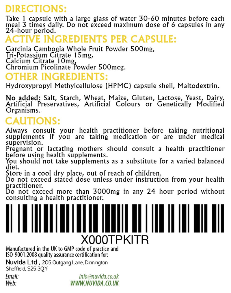 [Australia] - Garcinia Cambogia Extract / 90 x 500mg Garcinia Cambogia Capsules/High Strength Garcinia Supplement/Vegetarian and Vegan Friendly 