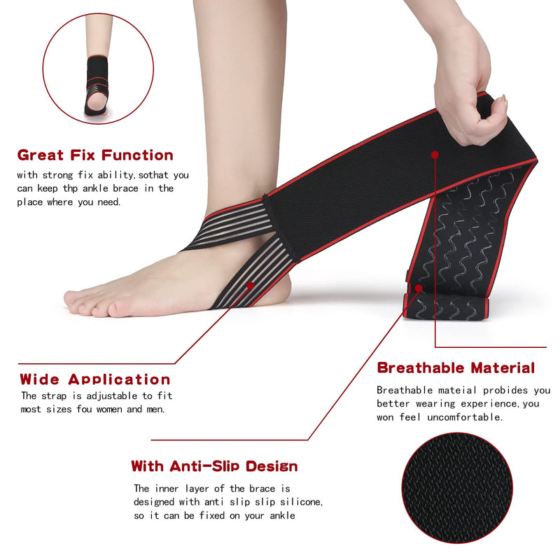 [Australia] - Ankle Support,Ankle Brace for Men and Women, Adjustable Ankle Compression Brace for Plantar fasciitis, arthritis sprains, muscle fatigue or joint pain, heel spurs, foot swelling,Suitable for Sports 1 Red 