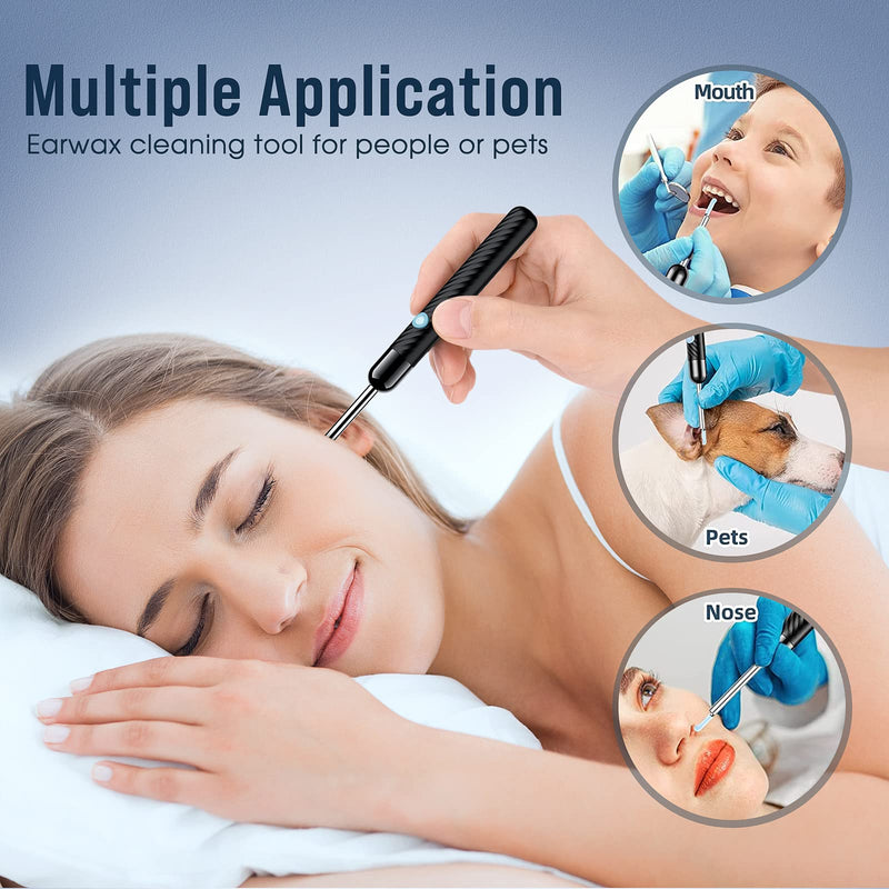 [Australia] - Ear Wax Removal, Ear Cleaner with Camera, Ear Wax Removal Tool Camera with 1080P, Otoscope with Light, Ear Wax Removal Kit with 6 Ear Pick, Ear Camera for iPhone, iPad, Android Phones Black 