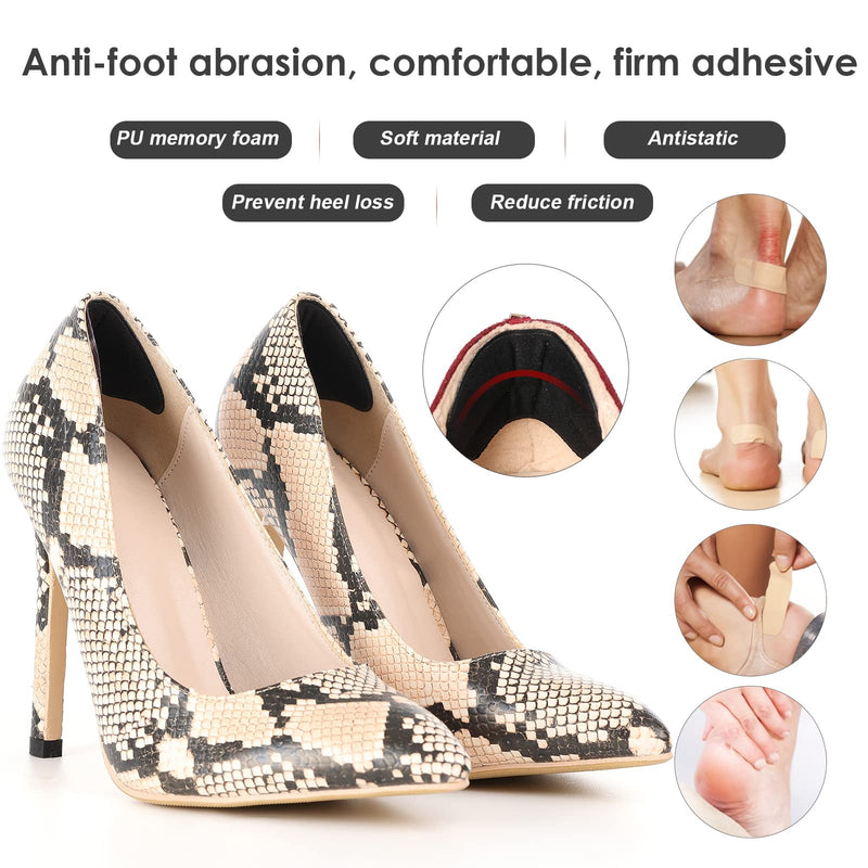 [Australia] - Molain 4 Pairs Heel Grips Shoe Pads Liner Inserts for Loose Shoes Heel Cushions Snugs for Shoe Too Big Men Women Self-Adhesive Shoes Sticker Comfort Insole Foot Care Protector Heel Pain Relief (Black) Style B 