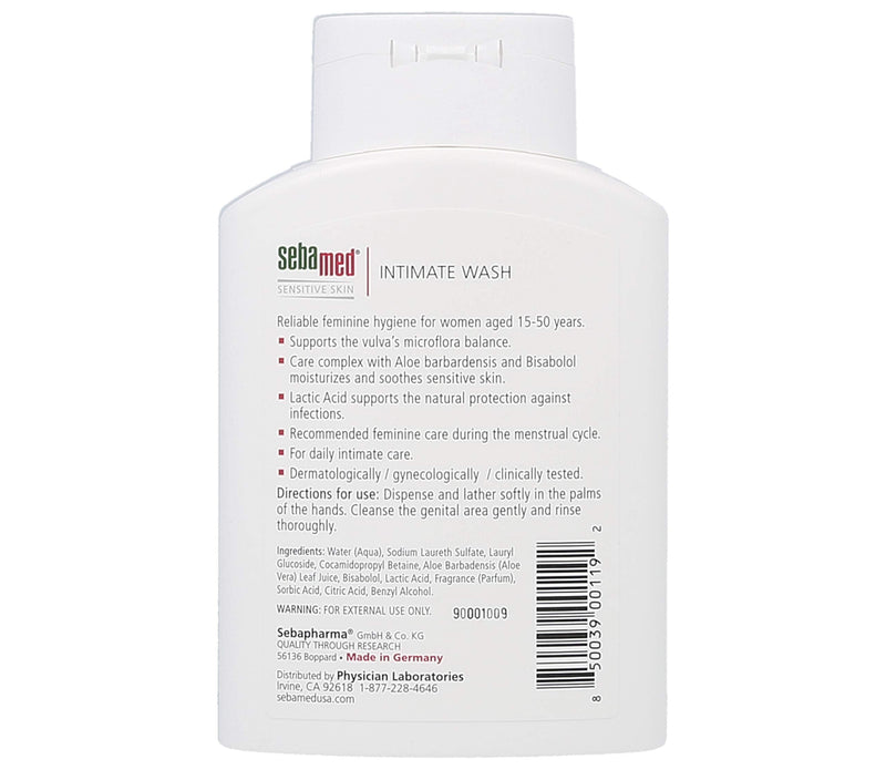 [Australia] - SEBAMED Feminine Intimate Wash pH 3.8 for Microflora Balance with Aloe Vera Mild Organic Based Daily Vaginal Wash Feminine Hygiene 6.8 Fluid Ounces (200 Milliliters), Clear (3247350.0) 6.8 Fl Oz (Pack of 1) 