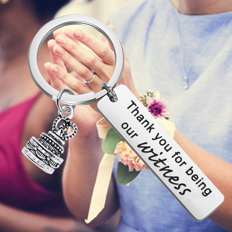 [Australia] - MYOSPARK Wedding Witness Keychain Thank You For Being Our Witness Thank You Gift For Wedding Guest From Bride And Groom 