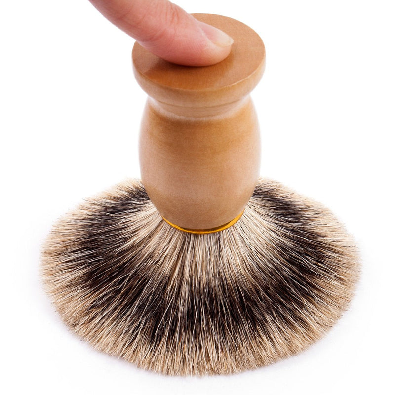 [Australia] - QSHAVE 100% Best Original Pure Badger Hair Shaving Brush Handmade. Real Wood Base. Perfect for Wet Shave, Safety Razor, Double Edge Razor 