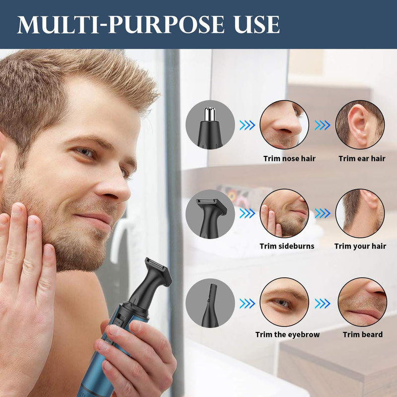 [Australia] - Rechargeable Nose Trimmer Nose Hair Trimmer for Men Ear and Nose Hair Trimmer Nasal Hair Trimmers for Men IPX7 Waterproof Dual Edge Blades Easy Cleansing 