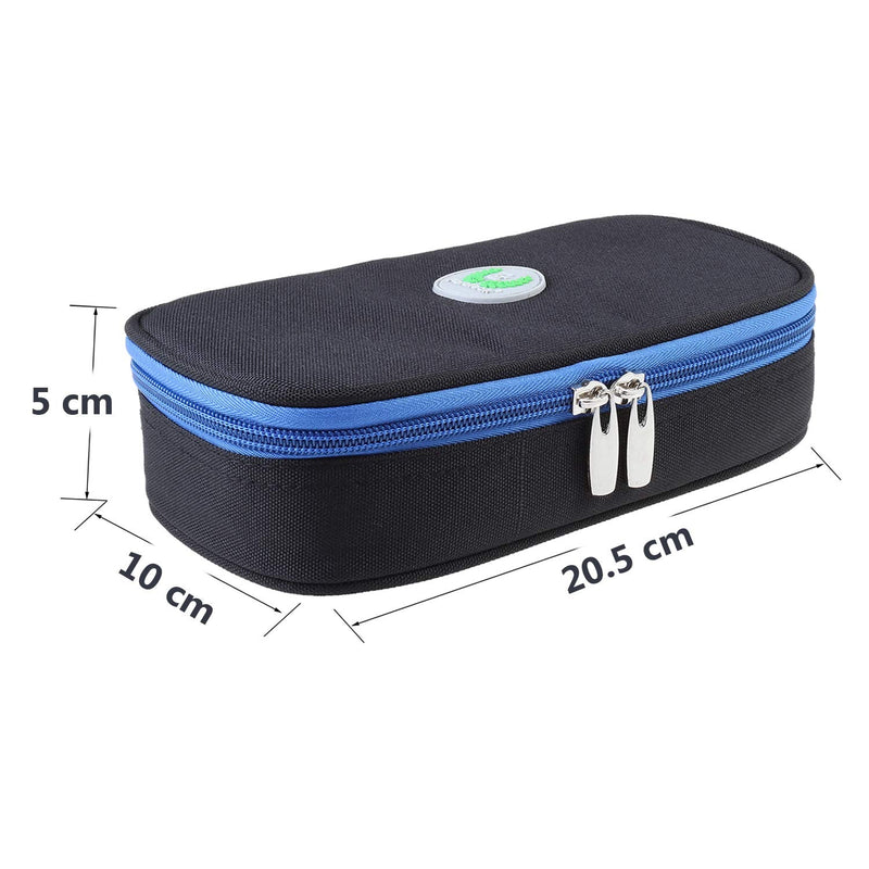 [Australia] - Parateck Oxford Fabric Medical Travel Cooler Bag Insulin Cooling Case with 2 Ice Packs for Diabetics Medication Cool (Black) Black 