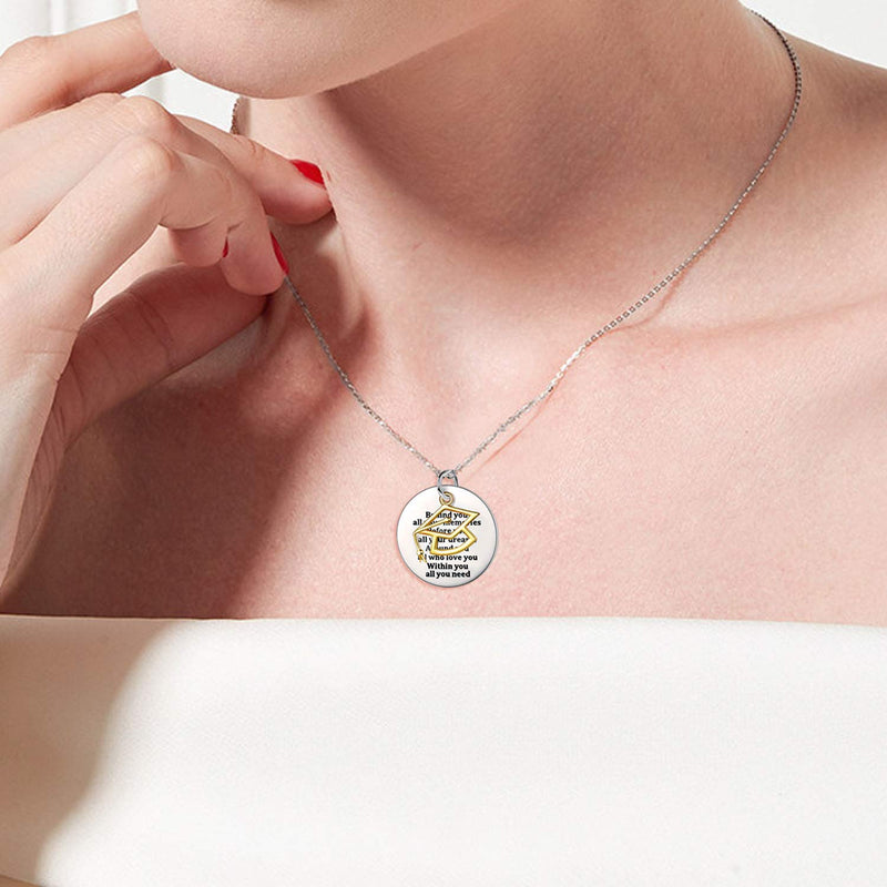 [Australia] - YFN Graduation Gift Sterling Silver Inspirational She Believed She Could So She Did Pendant Necklace For Women Girls Behind You... 