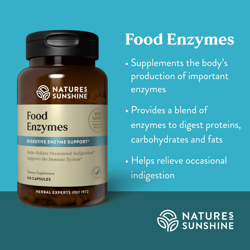 [Australia] - Nature's Sunshine Food Enzymes, 120 Capsules | Digestive Enzymes with Betaine HCL Support the Digestive System and Provide Occasional Indigestion Relief 1 