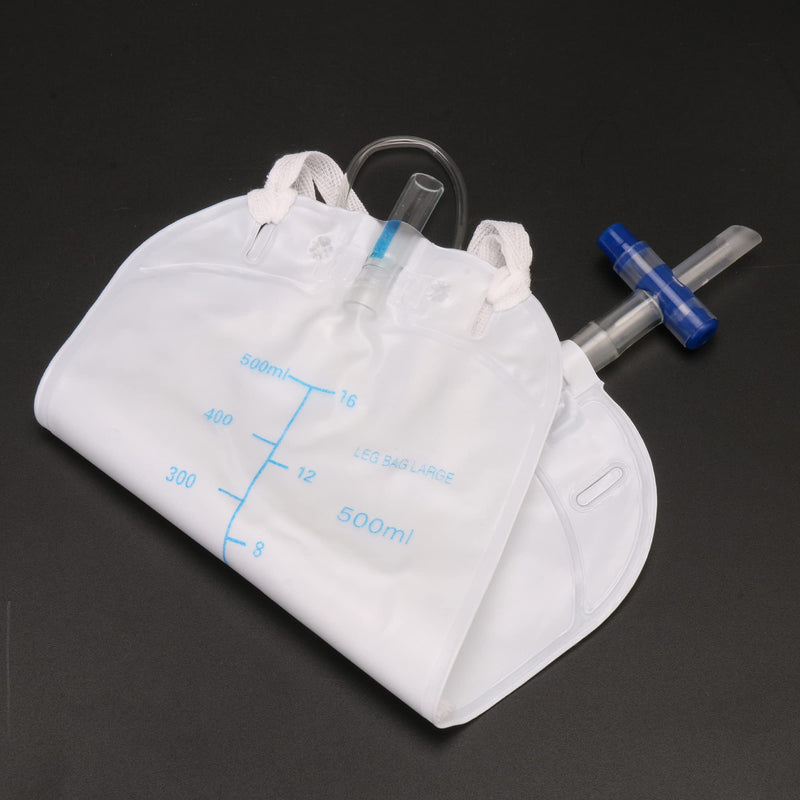 [Australia] - 5X Urinary Incontinence Complete Kit External Catheters Leg Night Drainage Bag with Kink Free Connection(500ml) 