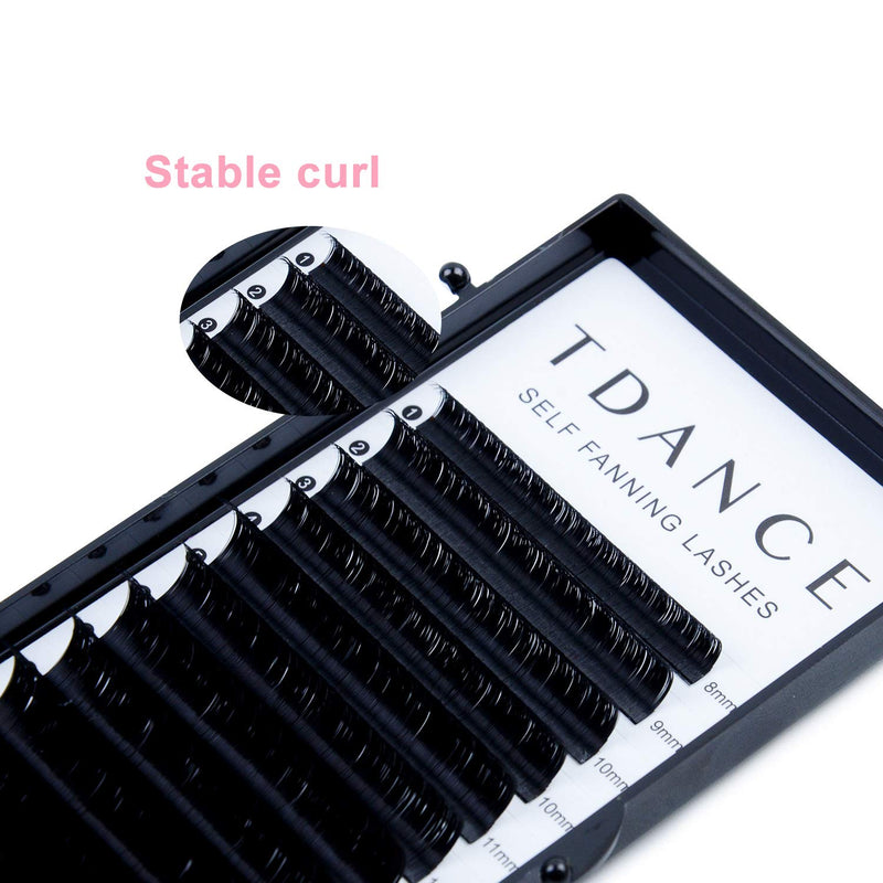 [Australia] - TDANCE Eyelash Extension Supplies Rapid Blooming Volume Eyelash Extensions Thickness 0.07 D Curl Mix 8-15mm Easy Fan Volume Lashes Self Fanning Individual Eyelashes Extension (D-0.07,8-15mm) 8-15 mm D-0.07 