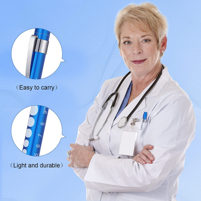 [Australia] - Penlight for Nurses Pen Torch Light Reusable LED Penlight with Pupil Gauge Nurses Pin Light for Torch Nurse Students Doctors with Pocket Clip (Basic Colors,6 Pieces) 6 