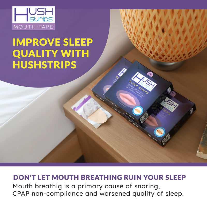 [Australia] - HUSH STRIPS 32 strips-"Made in Korea"Original and Snore Reducing Strips - Improve Sleep Quality with Professional Grade Mouth Strips - Snore Reducing mouth tape- Stop Mouth Breathing with Sleep Strips 