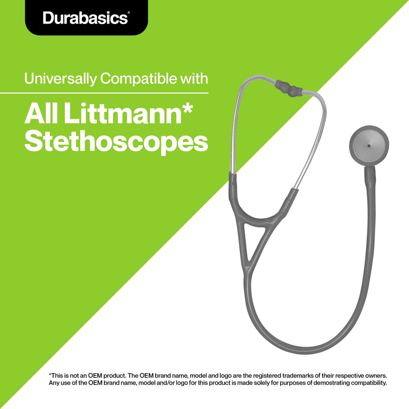 [Australia] - Durabasics Stethoscope Ear Tips Replacement for Littmann Stethoscopes - Compatible with Littman Ear Tips Replacement, Stethoscope Ear Pieces, Littmann Stethoscope Parts & Cardiology IV Parts - Grey 