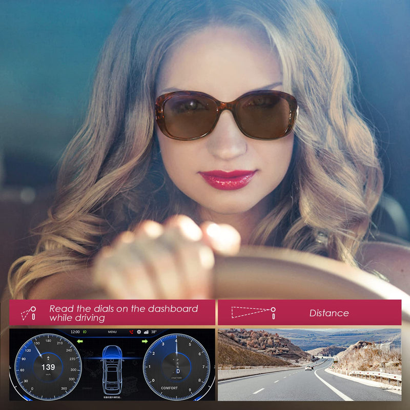 [Australia] - Superior Bifocal Reading Sunglasses for Women, Kisdate Sun Readers Ladies Shades 1 Black & 1 Tortoise 1.5 Diopters 