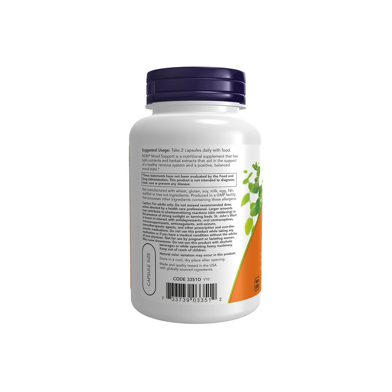 [Australia] - NOW Supplements, Mood Support with St. John's Wort, Nutrient and Herbal Extracts, 90 Veg Capsules 90 Count (Pack of 1) 