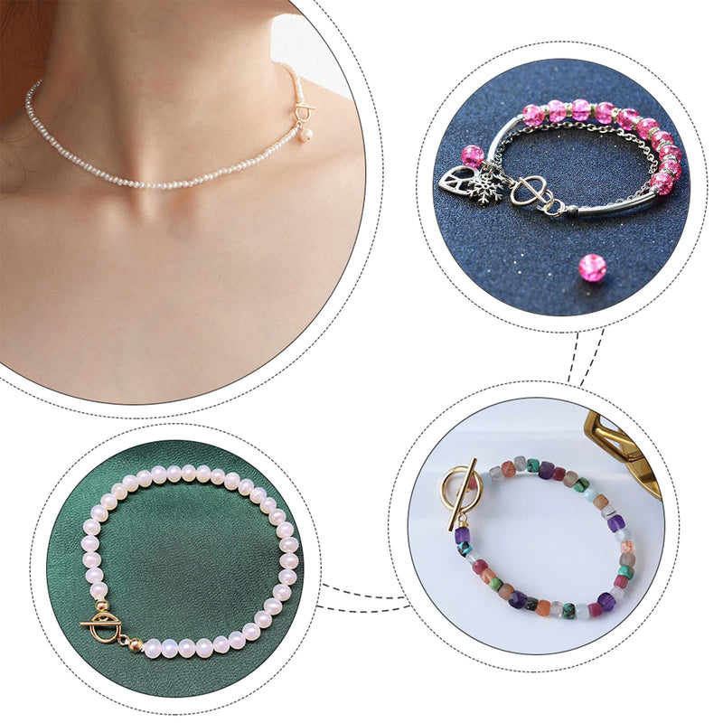 [Australia] - UNICRAFTALE 10 Sets 304 Stainless Steel Toggle Clasps Bar and Ring Clasps Silver Tones End Clasps Connectors for Women Bracelet Necklace Jewelry Making 21mm Long 