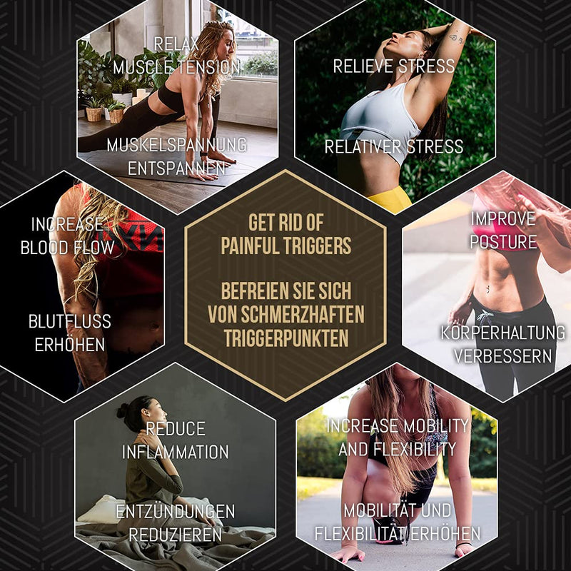 [Australia] - [Spikey Massage Ball Set] 3 x Spiky Ball - Spiky Massage Balls 6,7 & 9 CM - Spikey Ball Hard and 2X Medium, Includes Free Video Instructions, Booklet & Bag � Premium Set 
