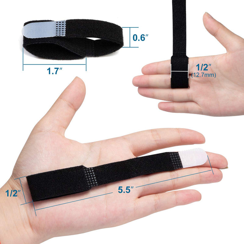 [Australia] - Sumifun Finger Splints Tape, 10 Packs of Finger Wraps for Jammed, Swollen and Dislocated Joint, Finger Brace Straps for Curled Finger Broken Finger Black 