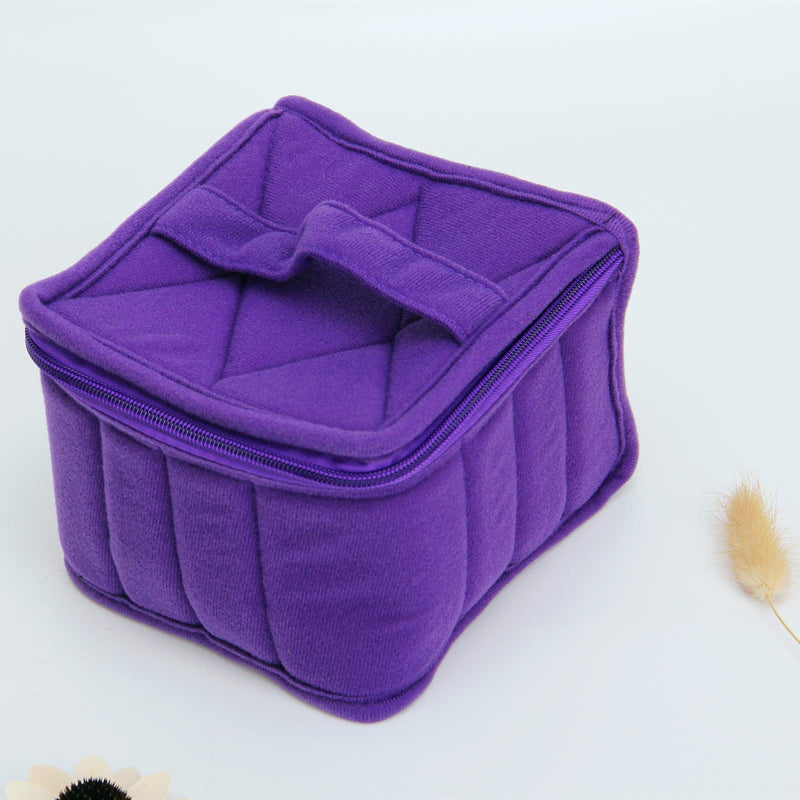 [Australia] - Weljoy 13 Bottle Essential Oil Carrying Case for 100ml, 30ml Bottles Storage Travel Bag with Adjustable Spacing for Roller and Dropper Bottles, Lipstick (Purple) Purple 