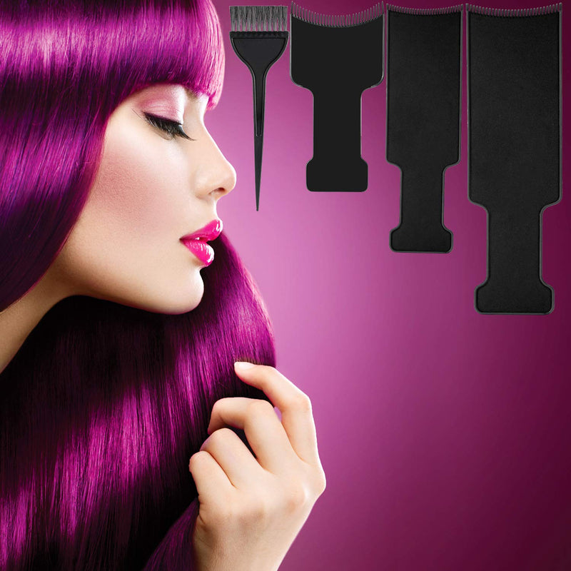 [Australia] - 4 Pieces Balayage Highlighting Board with Teeth Hair Dye Paddle Highlighting Brush for Balayage Board Comb for Hair Dye 