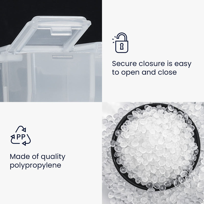 [Australia] - kwmobile 8-Compartment Pill Case - Pill Box Pill Organizer Pills Container Portable Holder 3" x 2-1/2" (75mm x 63mm) - Matte Transparent 