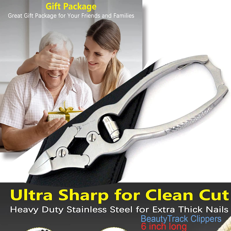 [Australia] - BeautyTrack Thick Nail Cutter Clippers for Cutting Nails Podiatry Nail Clipper Instruments for Ingrown Thick Nails Wit Storage Case 