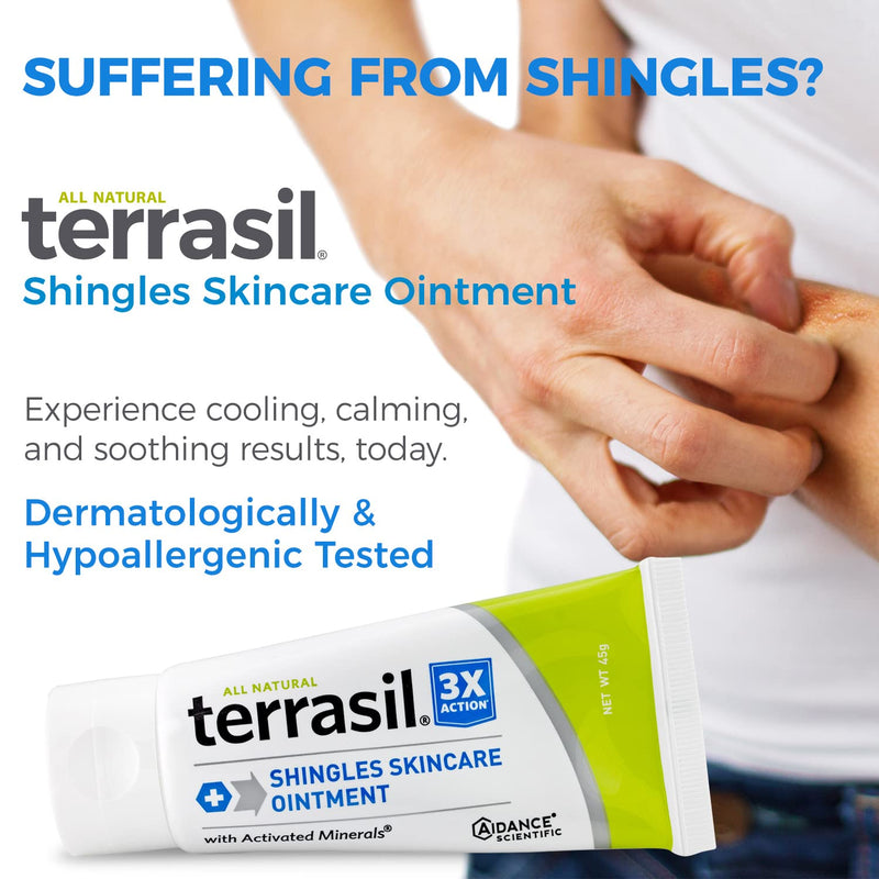 [Australia] - Shingles Skincare Cream – 3X Triple Action Patented Natural Formula for Shingles Sufferers by Terrasil – 45gm tube 1.58 Ounce (Pack of 1) 