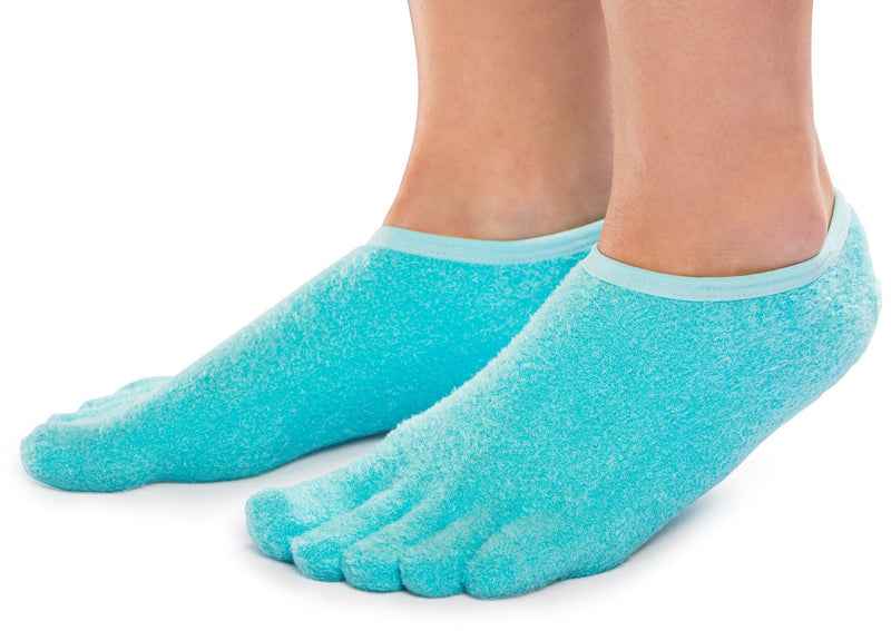 [Australia] - NatraCure 5-Toe Gel Moisturizing Socks (Helps Dry Feet, Cracked Heels, Calluses, Cuticles, Rough Skin, Dead Skin, Use with your Favorite Lotions, and Creams or Pedicure) - 110-M-04 CAT - Size: Large 