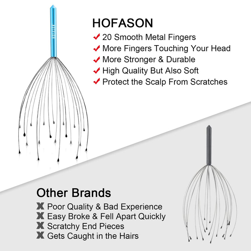 [Australia] - HOFASON Head Massager Scalp Scratcher with 20 Fingers, Handheld Head Scratcher Tingler Massage for Deep Relaxation, Hair Stimulation and Body Stress Relax(Random Colors) 1 Pack 