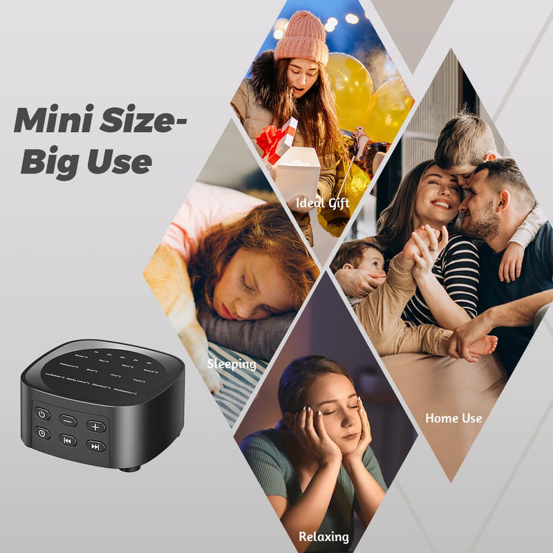 [Australia] - Sleepbox Sound Machines with 36 Volume Levels 5 Timers and Visible Sound Catalog Portable Soothing Sounds and Memory Function Sleep White Noise Machine for Home Office and Travel Black 