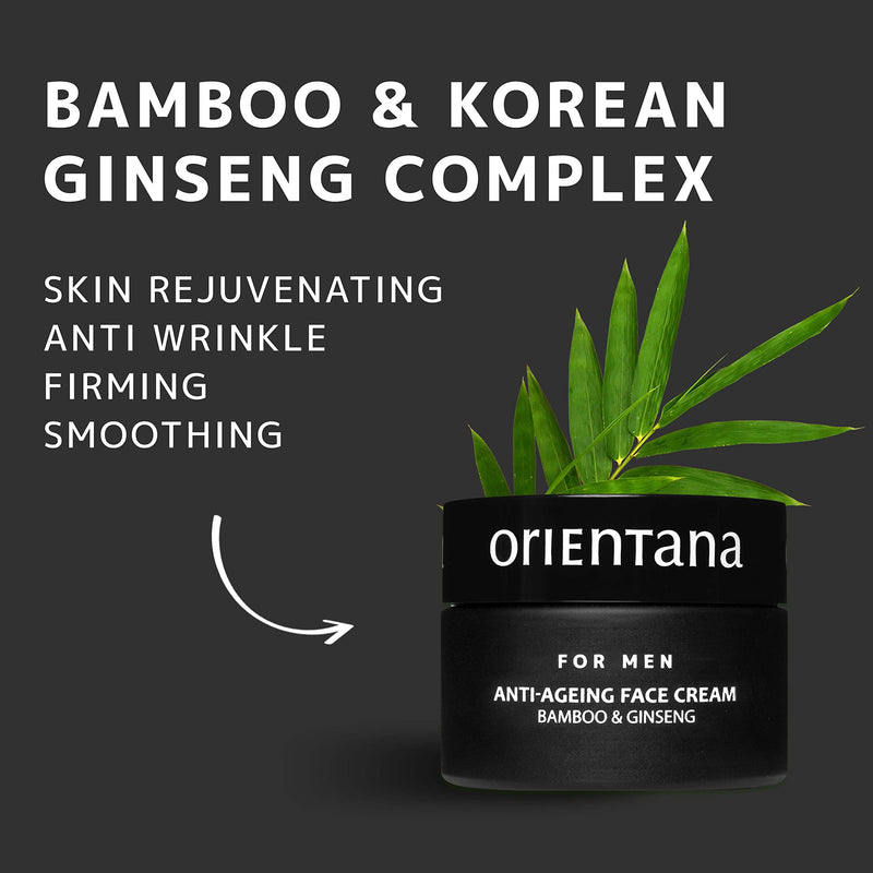 [Australia] - Orientana - Natural Face Cream For Men | Bamboo And Ginseng | Anti-Ageing Face Cream | Regenerates Nourishes Moisturizes | Smoothes & Reduces Wrinkles - 50g 