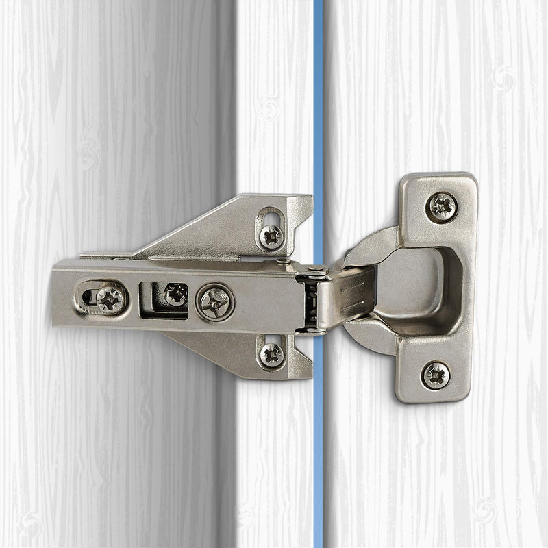 [Australia] - Probrico 1 Pair（2 Pack）Kitchen Cabinet Hinges for Face Frame Cabinet, Concealed Cabinet Hinges Brushed Satin Nickel with Mounting Screws Nickel-plated 