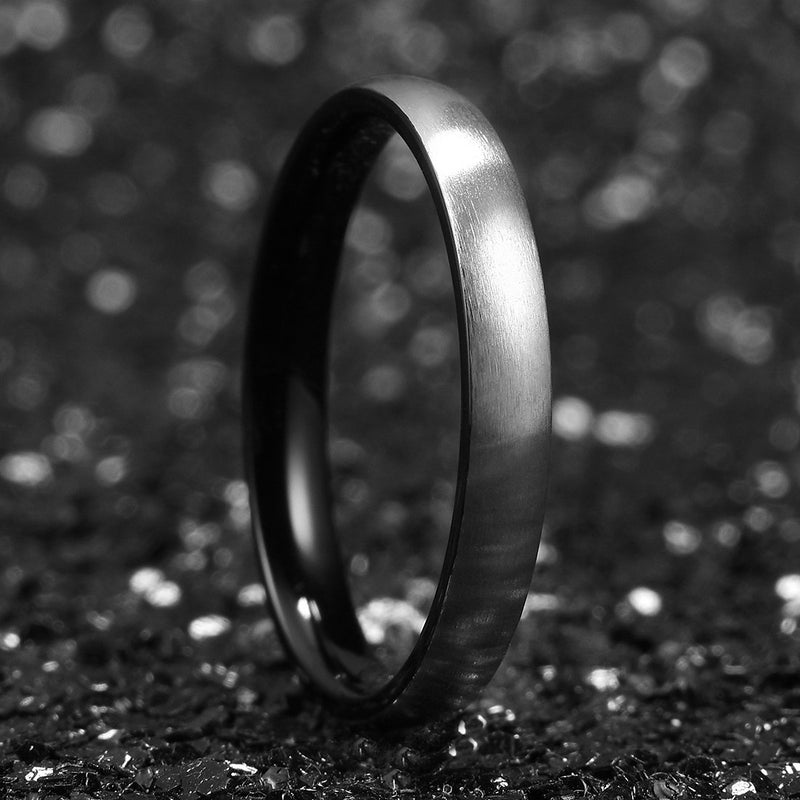 [Australia] - King Will BASIC 3mm 4mm 5mm 6mm 7mm 8mm Titanium Ring Matte Brushed Black Comfort Fit Domed Wedding Band For Men 5.5 