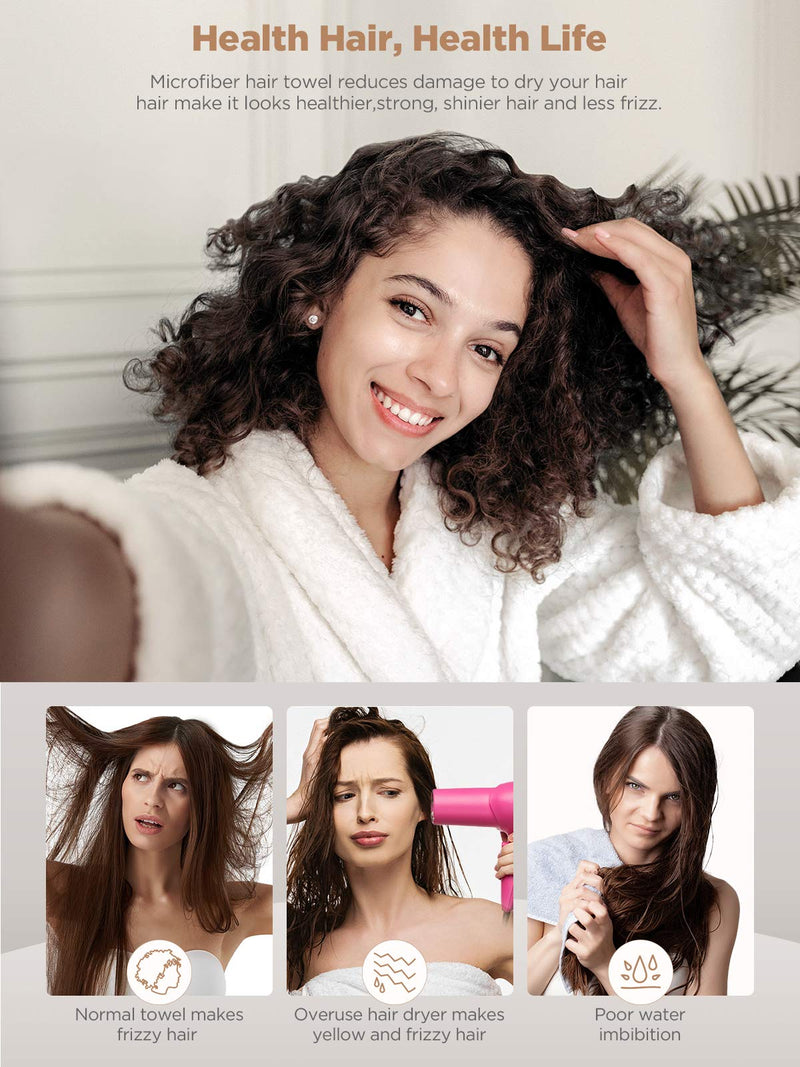 [Australia] - Microfiber Hair Towel, Hair Towel, Hicober Microfiber Towel Twist Hair Towels Hair Turbans for Wet Hair Drying Hair Towels for Women 3 Packs 